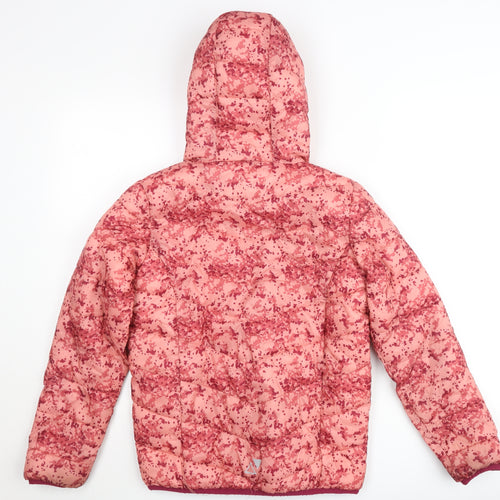 Deeperts Girls Pink Hooded Puffer Jacket 12-13 Years Winter Coat