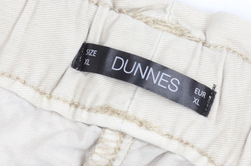 Dunnes Women Beige Cotton Paperbag Shorts Size XL