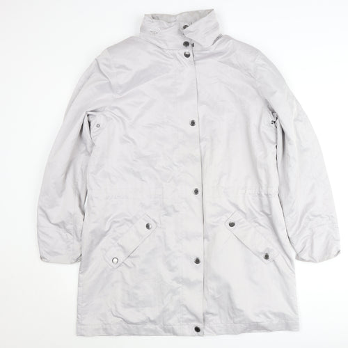 Four Seasons London Women's Grey Long Rain Coat L Water Resistant