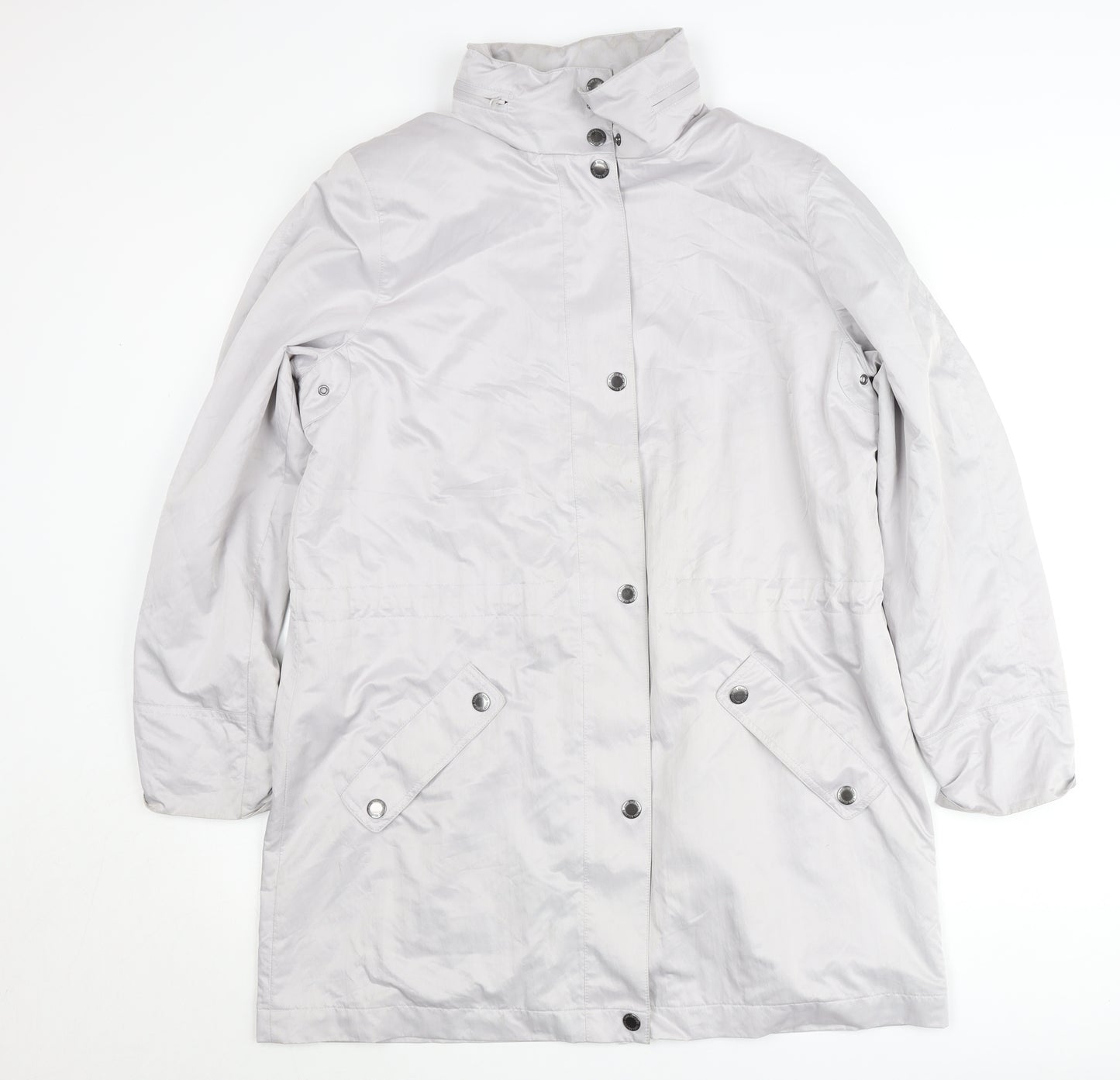Four Seasons London Women's Grey Long Rain Coat L Water Resistant