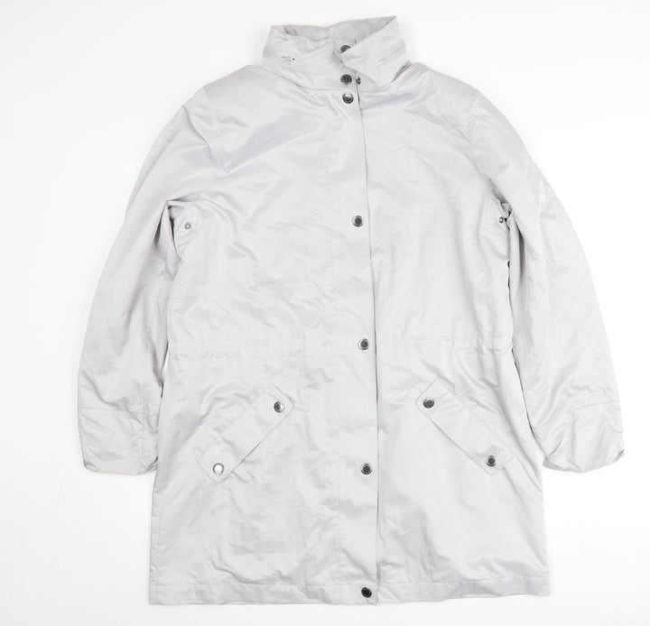 Four Seasons London Women's Grey Long Rain Coat L Water Resistant