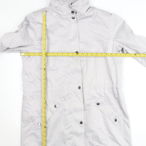 Four Seasons London Women's Grey Long Rain Coat L Water Resistant