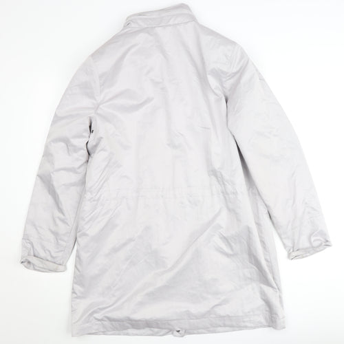 Four Seasons London Women's Grey Long Rain Coat L Water Resistant