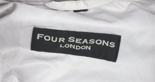 Four Seasons London Women's Grey Long Rain Coat L Water Resistant