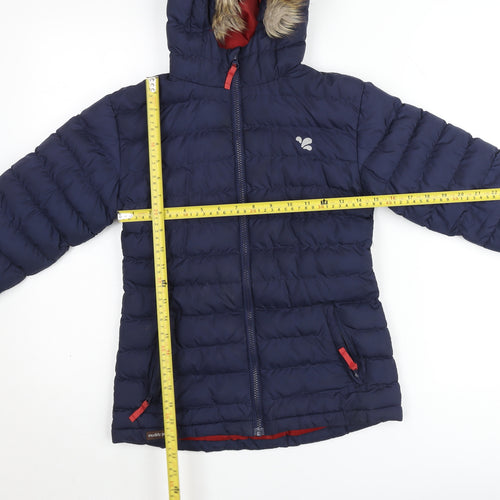 Muddy Puddles Girls Blue Hooded Puffer Jacket 9-10 Years Winter Coat