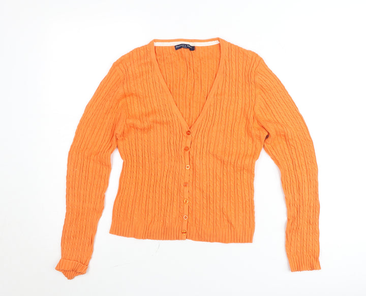 Barred's Sport Women's Orange Cable-Knit V-Neck Cardigan Size L