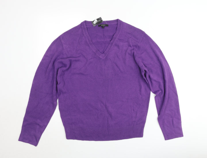 Dunnes Women's Purple V-Neck Cotton Jumper Size S