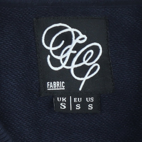 SikSilk Men’s Blue Crew Neck Pullover Jumper Size S Cotton Blend
