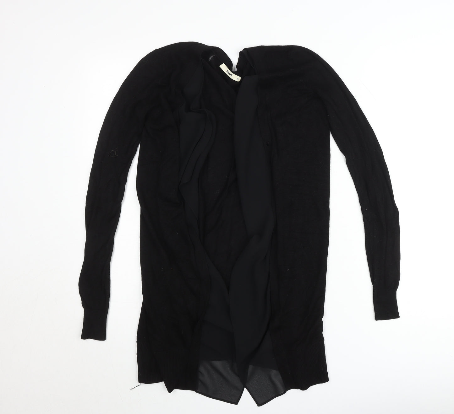Oasis Women’s Black XS Long Sleeve Open Knit Cardigan