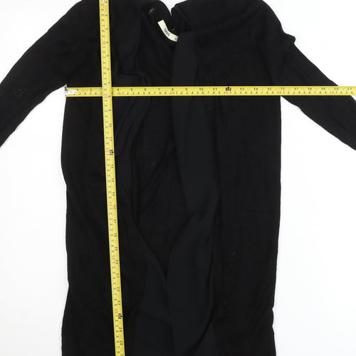 Oasis Women’s Black XS Long Sleeve Open Knit Cardigan