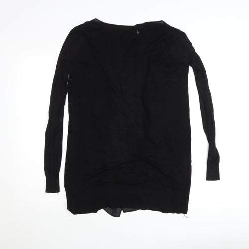 Oasis Women’s Black XS Long Sleeve Open Knit Cardigan