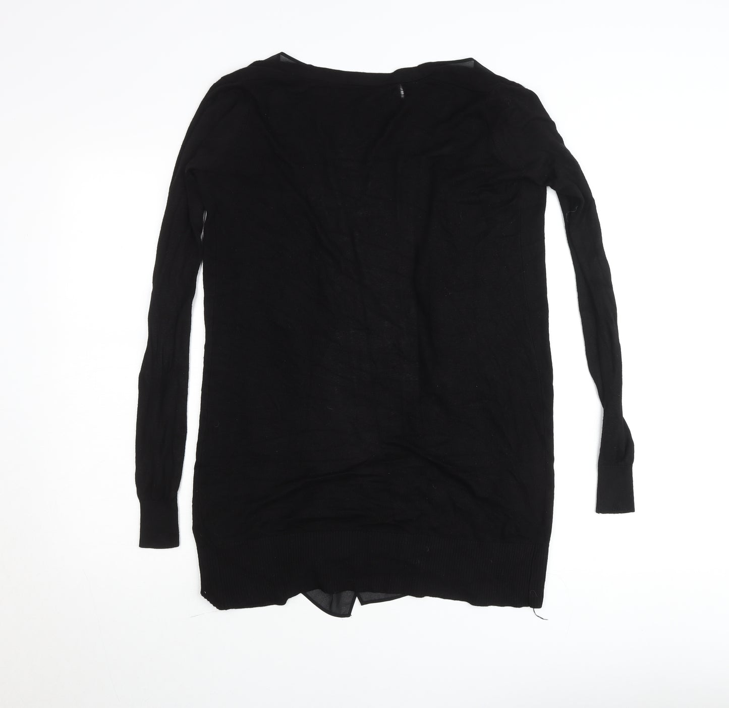 Oasis Women’s Black XS Long Sleeve Open Knit Cardigan