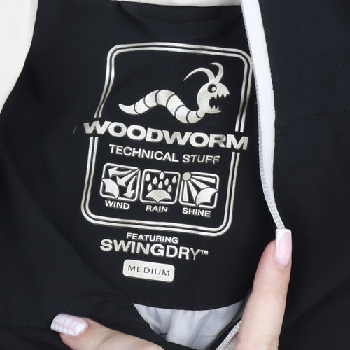 Woodworm Men’s Black Windproof Golf Windbreaker Jacket Size M