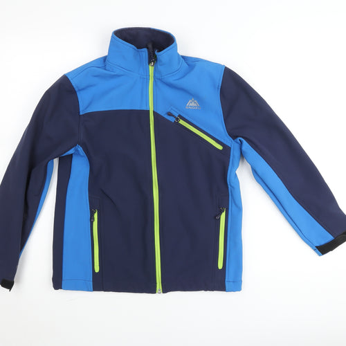 Snozu Boys Blue Soft Shell Waterproof Jacket Size 10-12 Years