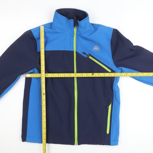 Snozu Boys Blue Soft Shell Waterproof Jacket Size 10-12 Years