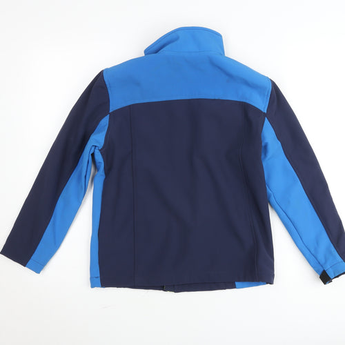 Snozu Boys Blue Soft Shell Waterproof Jacket Size 10-12 Years