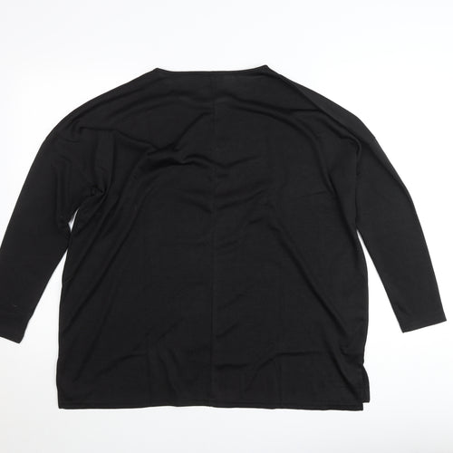 New Look Women’s Black Sequin Heart Long Sleeve Jersey T-Shirt L