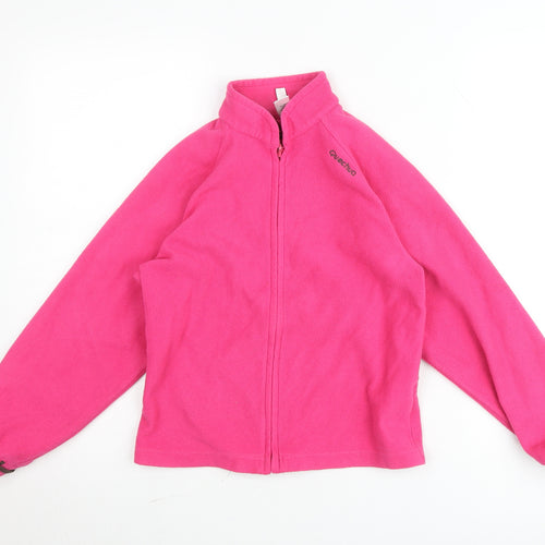 Quechua Girls Pink Fleece Zip Jacket - Size 10 Years - Lightweight Hiking Top