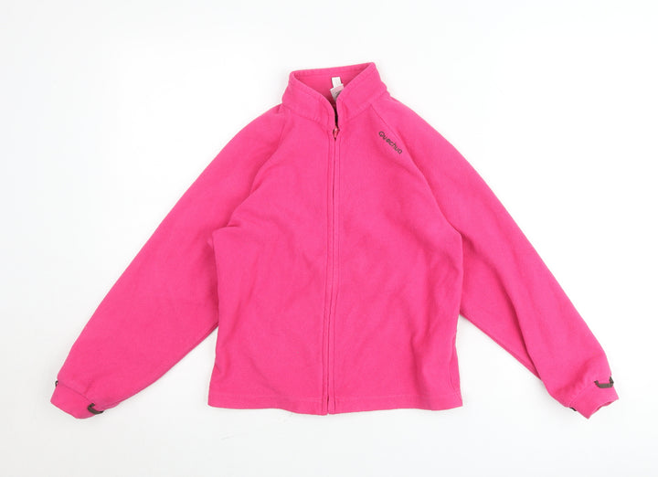 Quechua Girls Pink Fleece Zip Jacket - Size 10 Years - Lightweight Hiking Top
