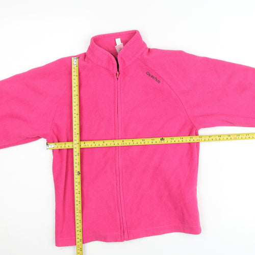 Quechua Girls Pink Fleece Zip Jacket - Size 10 Years - Lightweight Hiking Top