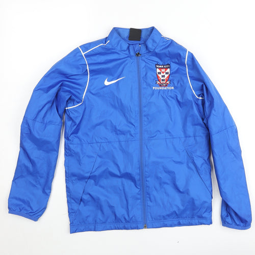 Nike Boys Blue Track Jacket Size 10-11 Years Football Zip Up Lightweight