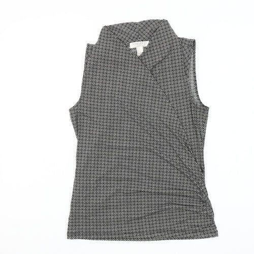 Forever 21 Women’s Black Geometric Sleeveless Wrap Blouse Size S