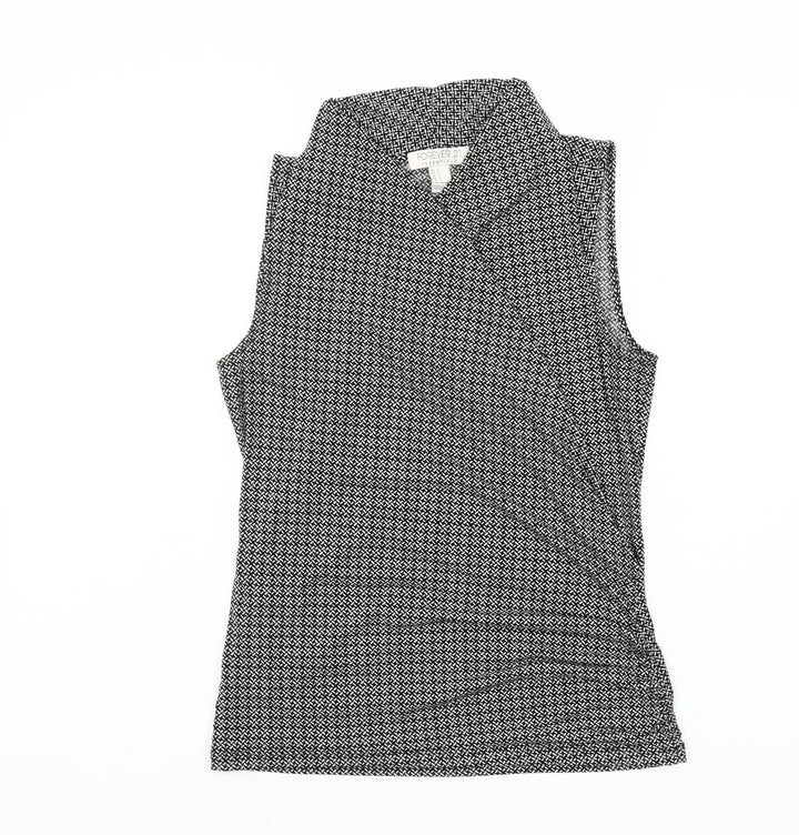 Forever 21 Women’s Black Geometric Sleeveless Wrap Blouse Size S