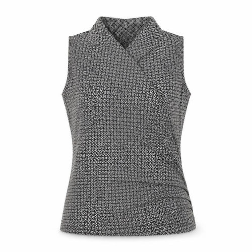 Forever 21 Women’s Black Geometric Sleeveless Wrap Blouse Size S