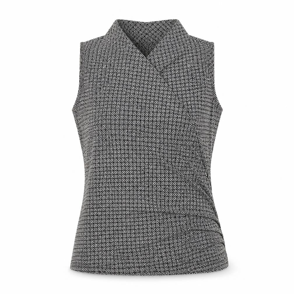 Forever 21 Women’s Black Geometric Sleeveless Wrap Blouse Size S
