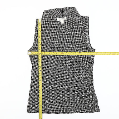 Forever 21 Women’s Black Geometric Sleeveless Wrap Blouse Size S