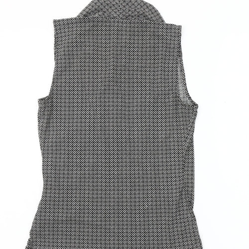 Forever 21 Women’s Black Geometric Sleeveless Wrap Blouse Size S