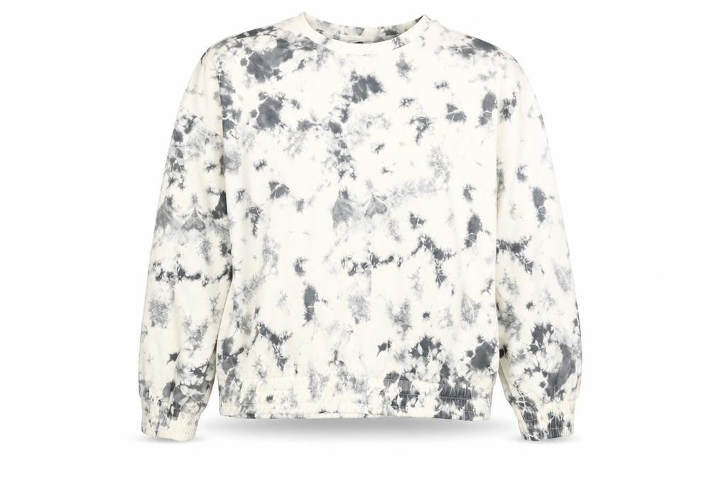 Front view of F&F Women's Beige Tie-Dye Pullover Sweatshirt UK 12 Cotton Blend