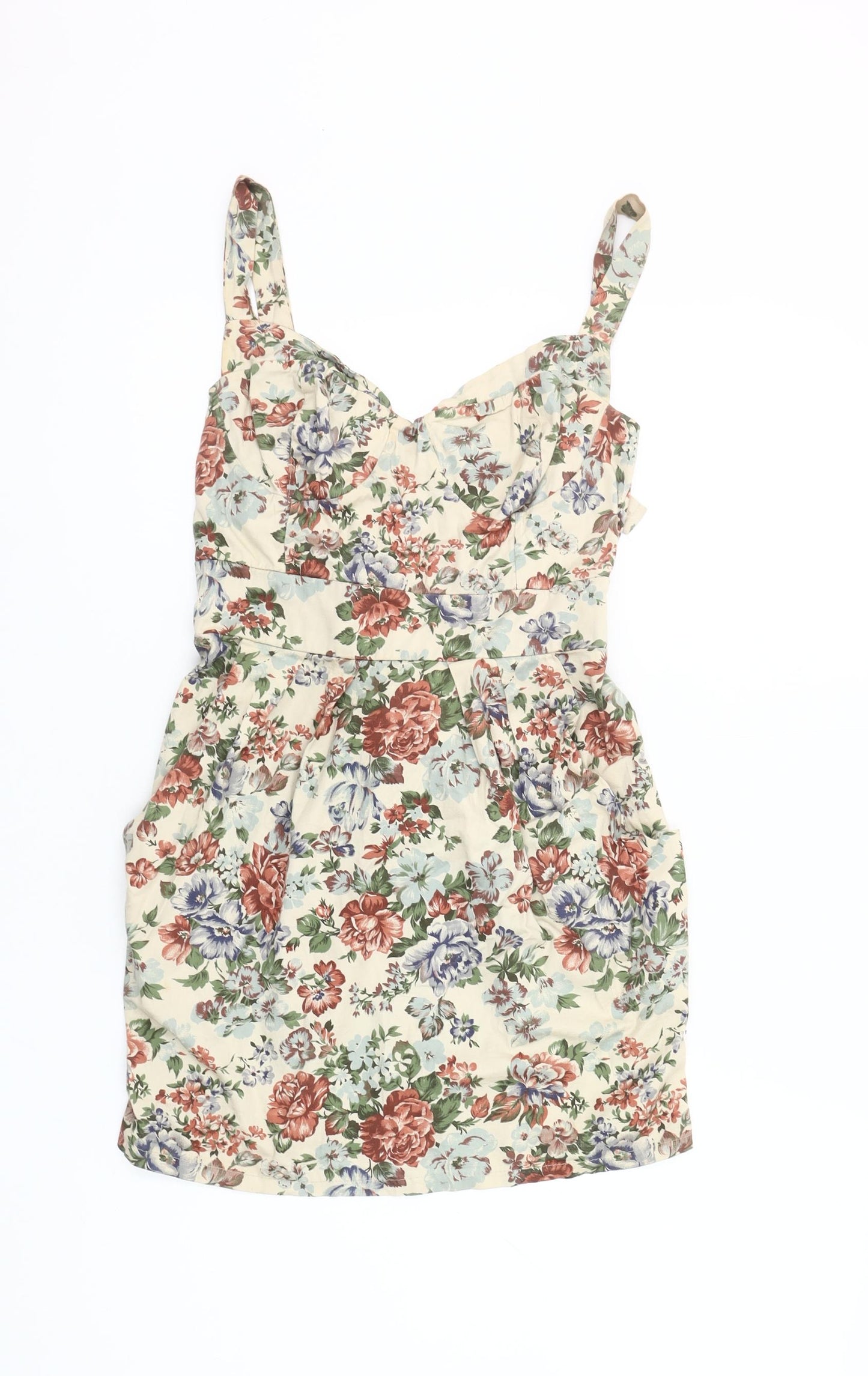 LOVE Women's Multicoloured Floral Bodycon Short Dress S