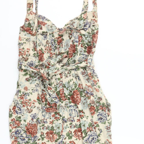 LOVE Women's Multicoloured Floral Bodycon Short Dress S