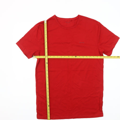 Paul Smith Men's Red Cotton Crew Neck Short Sleeve T-Shirt M