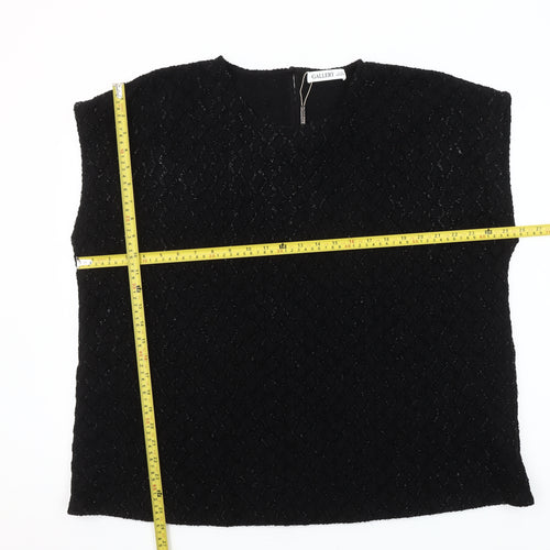 Gallery Women Black XL Sleeveless Woven Blouse Top