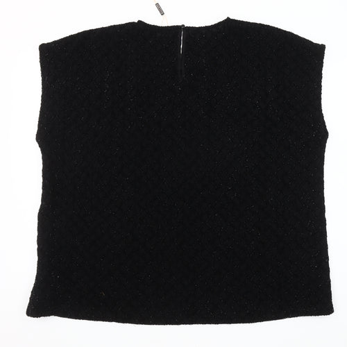 Gallery Women Black XL Sleeveless Woven Blouse Top