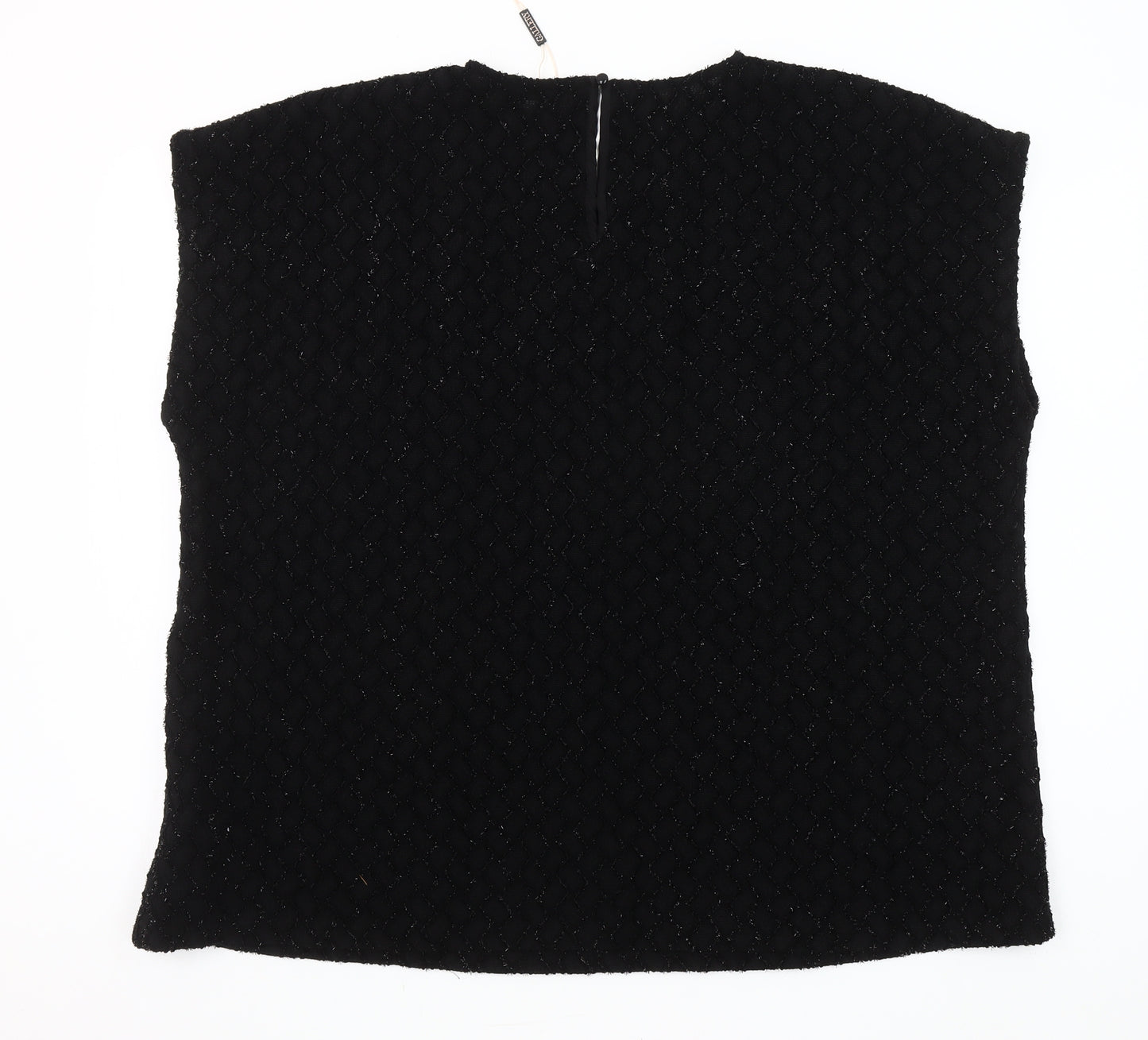 Gallery Women Black XL Sleeveless Woven Blouse Top