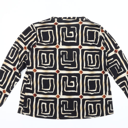 STRATEGGA Womens Multicoloured Geometric Long Sleeve Polyester Top Size 2XL