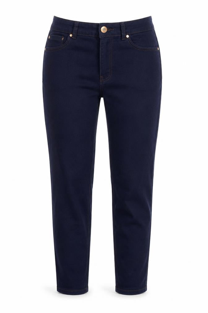 Front view of Denim Co. Women's Blue Skinny Jeans, size 8, Regular Fit