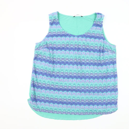 Dunnes Women’s Lilac Patterned Sleeveless Tank Top Size 20 Polyester Blend