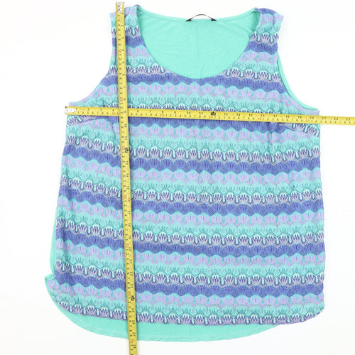 Dunnes Women’s Lilac Patterned Sleeveless Tank Top Size 20 Polyester Blend