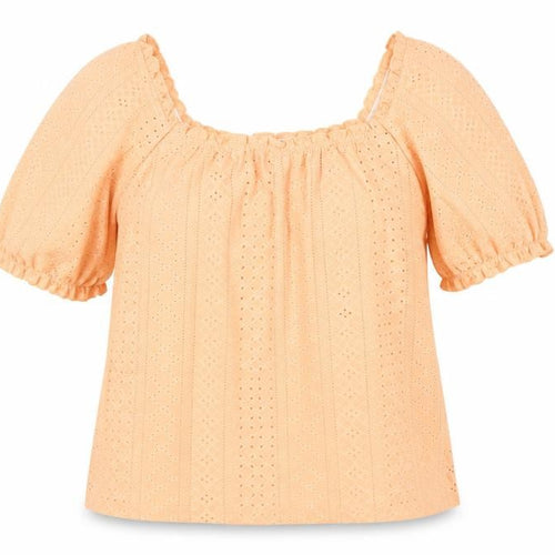 Simply Be Women’s Orange Eyelet Lace Tunic Blouse Size 12