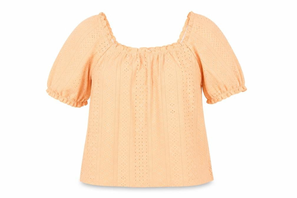 Simply Be Women’s Orange Eyelet Lace Tunic Blouse Size 12