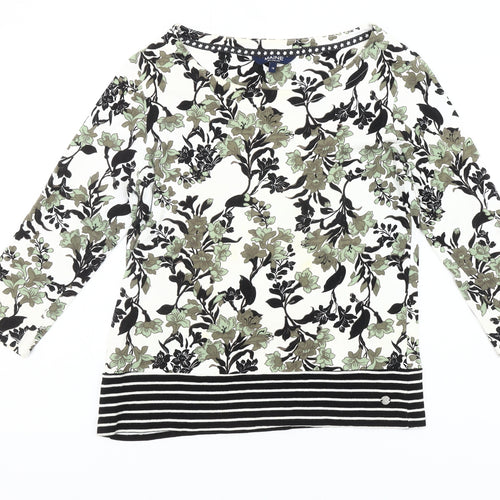 Maine New England Womens Multicoloured Floral Cotton 3/4 Sleeve T-Shirt Size 14