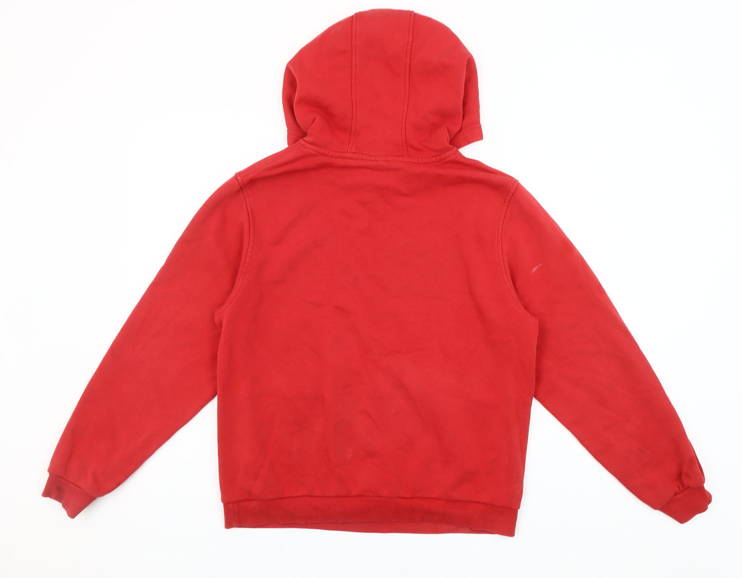 Nike Red Pullover Hoodie Unisex Kids 13-14 Years Fleece Cotton Blend