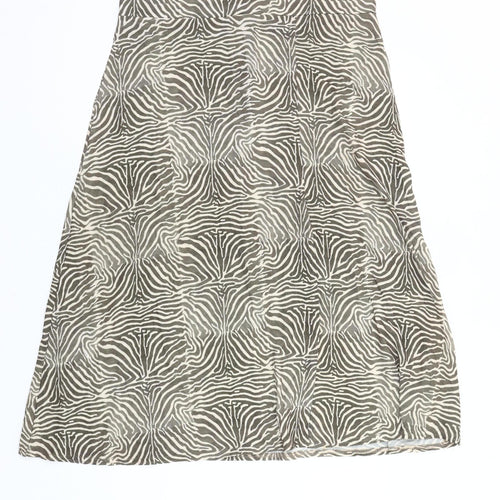 PrettyLittleThing Women Brown Animal Print A-Line Skirt Size 16