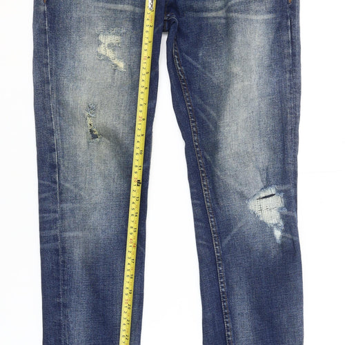 Denim Co. Men's Blue Slim Fit Distressed Skinny Jeans 30x32
