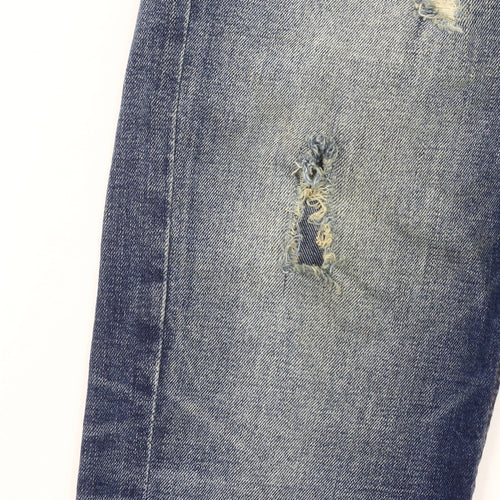 Denim Co. Men's Blue Slim Fit Distressed Skinny Jeans 30x32