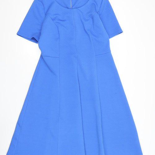 BHS Women’s Blue Fit & Flare Knee Length Dress Size 16